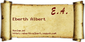 Eberth Albert névjegykártya