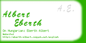 albert eberth business card